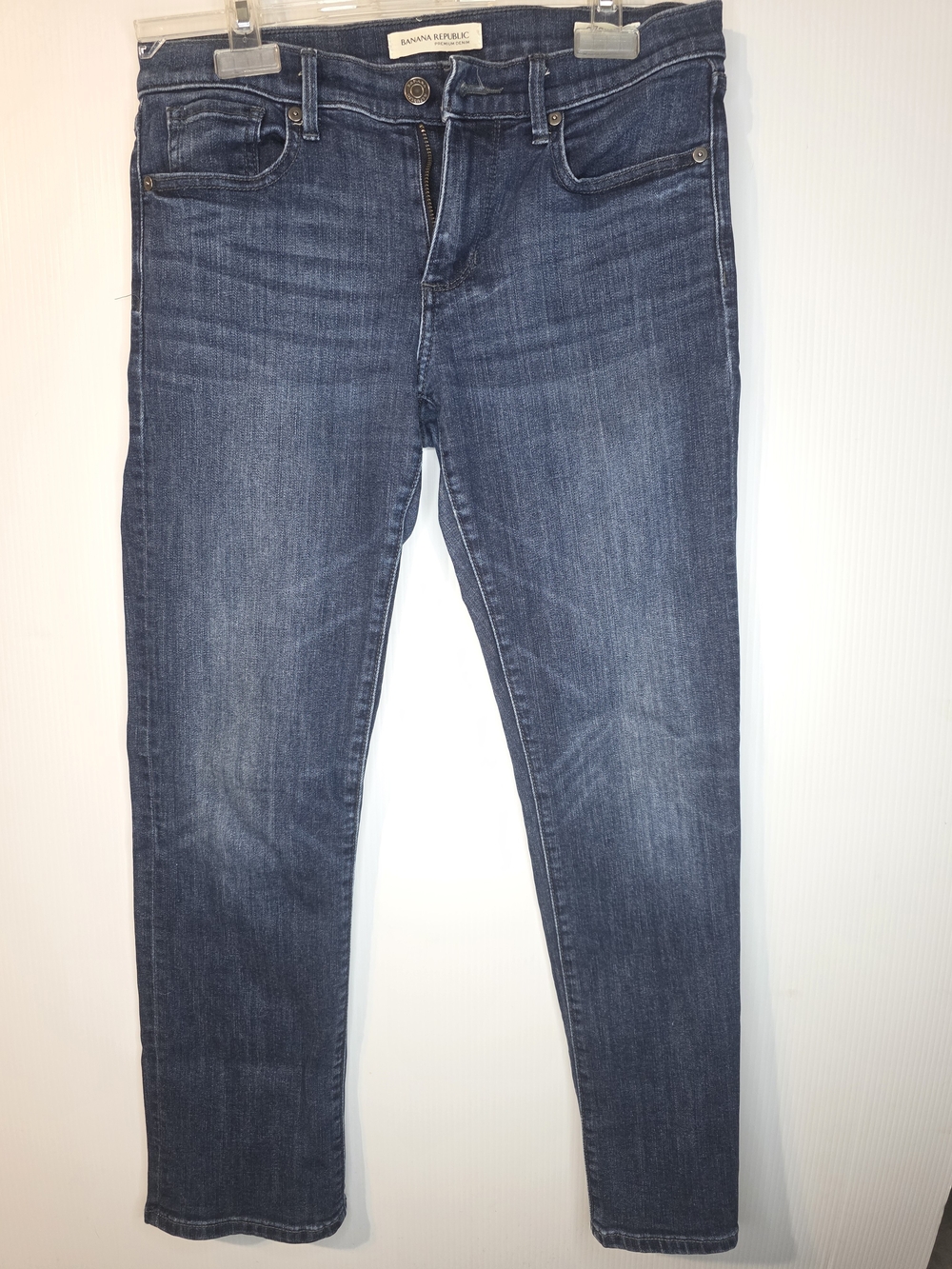 Banana Republic Premium Denim Dark Wash Straight Leg Jeans Size 27P